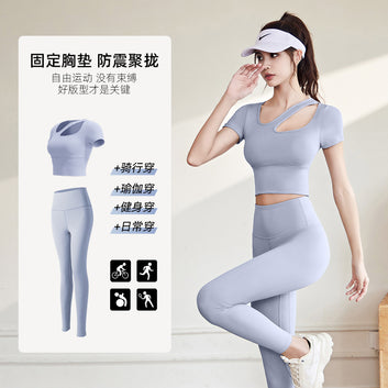 Juyitang quick-drying yoga suit set for women breathable and thin running sports all-in-one fitness suit