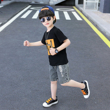 Boys T-shirt denim suit