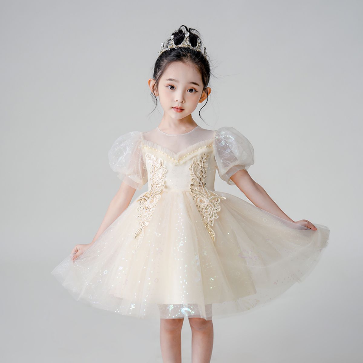 Bubble sleeve princess dress