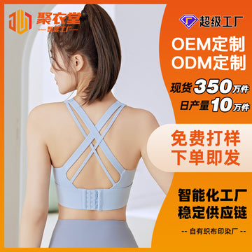 Customized Yoga Nylon Bra and Sports Underwear Processing Source Factory Supports Drawing, Sample Making, Labeling and Hot Stamping